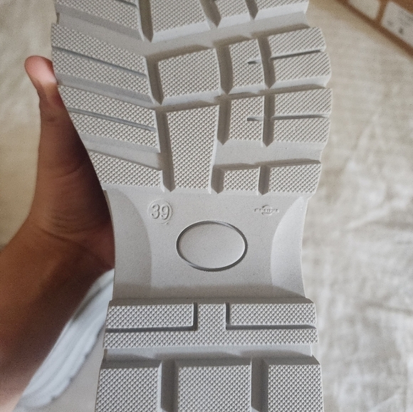 NIB Free People Camp Out Canvas Combat Boot in Dove Grey size 9/ 39 - Picture 6 of 7